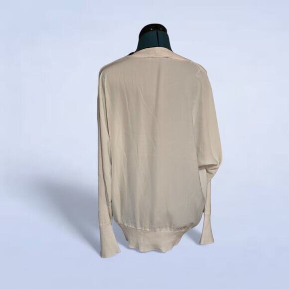 H Halston White Long Sleeve Sweater - Size Extra Large - Picture 3 of 8